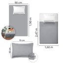 Ver imagem 4 de Jogo de Cama Solteiro Liso 300 Fios Nova América:cinza