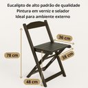 Ver imagem 3 de Conjunto Mesa Dobrável 70x70 Tampo Madeira e 4 Cadeiras Dobrável Retrátil Preto
