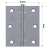 Dobradiça para Porta Portão Madeira Aço Zincado 3.1/2" | Aliança - 2