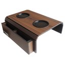 Ver imagem 1 de Kit 2 Bandejas Esteira Porta Copos Controle Sofá Não Descola Veludo Cor:copenhagem (caramelo)