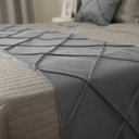 Ver imagem 2 de Peseira Drapeada Veludo Luxo 2,15x0,50m Dupla Face cama casal Cinza Claro