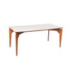 Mesa de Jantar France Mel com Vidro Off White 135x90 Mdn - 1