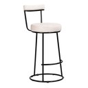 Ver imagem 2 de Banqueta Alta Cozinha 70cm Encosto Industrial Aço Ziria Pu Off White S02 - D’Rossi