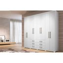 Ver imagem 1 de Guarda Roupa Casal 8 Portas e 6 Gavetas C/ Pés Master 8.6 Branco - Santos Andirá