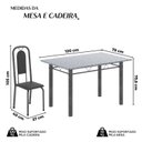 Ver imagem 3 de Conjunto de Mesa Tubular 120cm x 75cm Tampo Granito Ocre com 4 Cadeiras Lara Prata/Preto Liso/Mart
