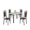 Ver imagem 2 de Conjunto de Mesa Tubular 120cm x 75cm Tampo Granito Ocre com 4 Cadeiras Lara Prata/Preto Liso/Mart