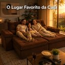 Ver imagem 3 de Sofá Austrália Retrátil e Reclinável 2 Metros em Veludo - Marrom