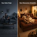 Ver mais imagens de Sofá Austrália Retrátil e Reclinável 2 Metros em Veludo - Marrom