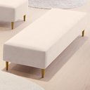Ver imagem 2 de Puff Decorativo Sala de Estar Bali W01 Pés Palito 190x60cm Suede Bege - Lyam Decor