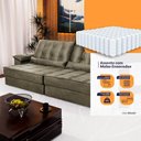 Ver imagem 4 de Sofá Retrátil Reclinável 2,30m Ascari Suede Velut Marrom Claro Molas Ensacadas - King House