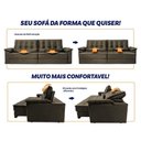 Ver imagem 6 de Sofá Retrátil Reclinável 2,30m Ascari Suede Velut Marrom Claro Molas Ensacadas - King House