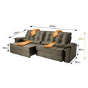 Ver imagem 3 de Sofá Retrátil Reclinável 2,30m Ascari Suede Velut Marrom Claro Molas Ensacadas - King House