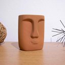 Ver imagem 2 de Cachepot Decorativo em Cerâmica Rosto Terracota 17x14cm - D’Rossi