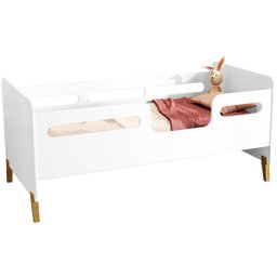 Cama Infantil Bicama com 2 Colchão e Grade Proteção Cecília Branco - 6