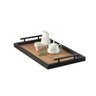 Bandeja Decorativa para Cantinho Café Servir Bebidas 31x52 Maraka Preto/madeirado - 1