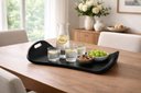 Ver imagem 1 de Bandeja em Lâmina Natural de Cinamomo com Design Orgânico Polaris Oona Design Preto