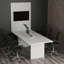 Ver imagem 7 de Mesa de Reunião para Escritório com Painel 8 Lugares Branco