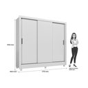 Ver imagem 5 de Guarda Roupa Casal Itália 3 Portas de Correr Branco Santos Andirá