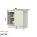 Ver imagem 4 de Balcão Canto Reto 1 Porta com Tampo 100% MDF Fineze Bege/Areia HP