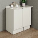 Ver imagem 1 de Balcão Canto Reto 1 Porta com Tampo 100% MDF Fineze Bege/Areia HP