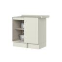 Ver imagem 5 de Balcão Canto Reto 1 Porta com Tampo 100% MDF Fineze Bege/Areia HP
