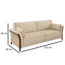 Ver imagem 6 de Kit Sofá Living 3 Lugares e Poltrona 102cm Pés Madeira Roya M22 Linho Champanhe - Mpozenato