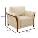 Ver imagem 7 de Kit Sofá Living 3 Lugares e Poltrona 102cm Pés Madeira Roya M22 Linho Champanhe - Mpozenato