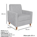 Ver imagem 3 de Poltrona Decorativa Paris 78 Cm Boucle 3302 Ezz