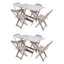 Ver imagem 1 de Kit 2 Mesas Dobraveis em Madeira Padrão 120x70 com 4 Cadeiras - sem Pintura/crua