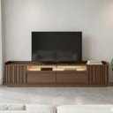 Ver imagem 1 de Rack 220cm com LED 02 Portas e 02 Gavetas Seringal CabeCasa MadeiraOriginals