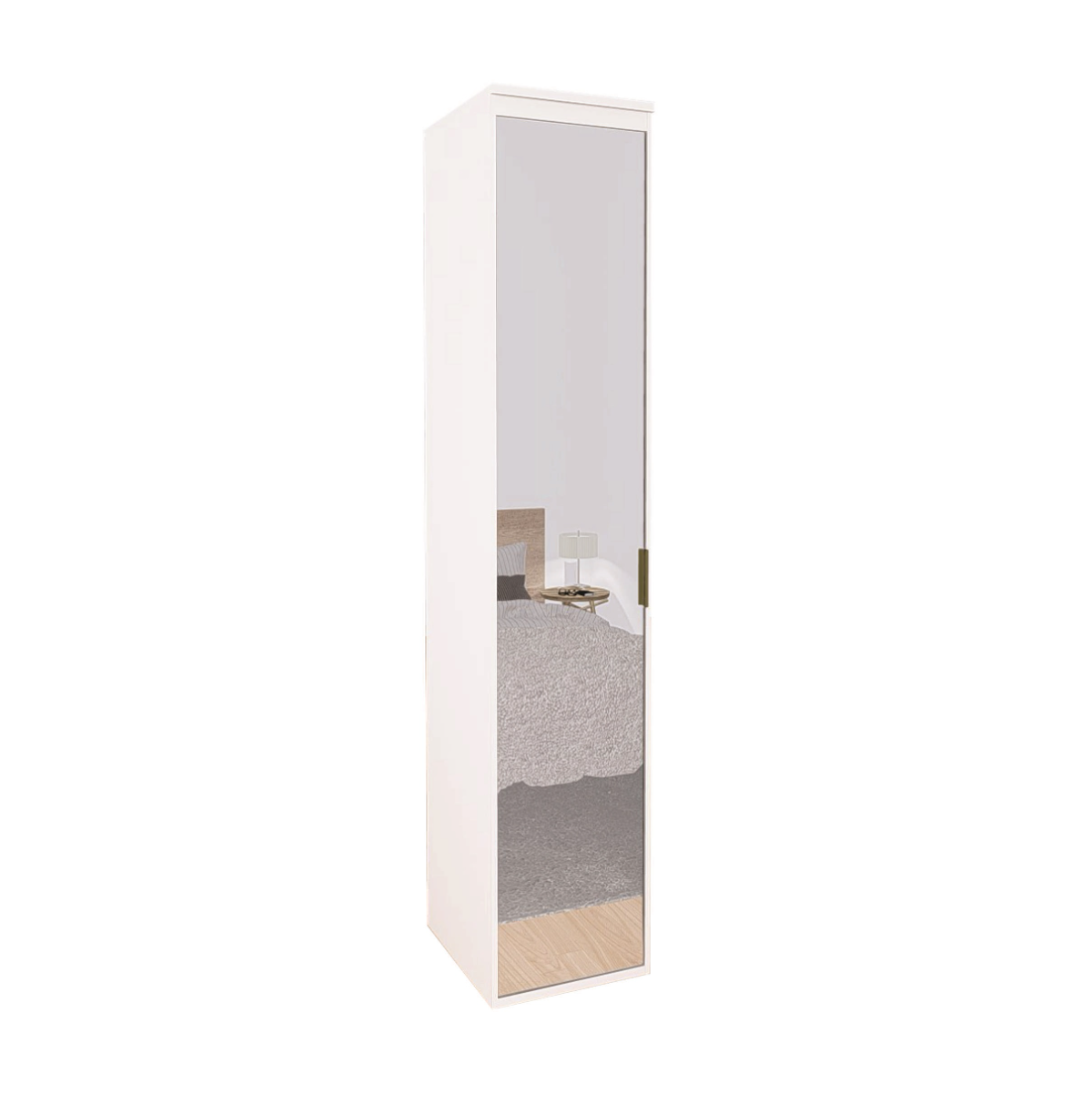 Guarda Roupa Modular 1 Porta Espelho com Gavetas 45 cm Lotus Belmax:Branco