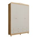 Ver imagem 3 de Guarda-Roupa de Bebê 4 Portas e 4 Gavetas 156cm 100% MDF Maya Clássico Espresso Móveis Bege/Off White/Amêndoa
