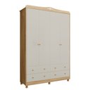 Ver imagem 3 de Guarda-Roupa de Bebê 4 Portas e 4 Gavetas 156cm 100% MDF Maya Clássico Espresso Móveis Bege/Off White/Amêndoa