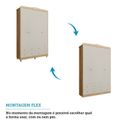 Ver imagem 6 de Guarda-Roupa de Bebê 4 Portas e 4 Gavetas 156cm 100% MDF Maya Clássico Espresso Móveis Bege/Off White/Amêndoa