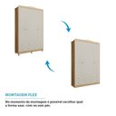 Ver imagem 6 de Guarda-Roupa de Bebê 4 Portas e 4 Gavetas 156cm 100% MDF Maya Clássico Espresso Móveis Bege/Off White/Amêndoa