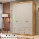 Ver imagem 7 de Guarda-Roupa de Bebê 4 Portas e 4 Gavetas 156cm 100% MDF Maya Clássico Espresso Móveis Bege/Off White/Amêndoa