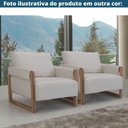 Ver imagem 6 de Poltrona Mh-4194 Herval Madeira Maciça em Linho Cinza C Base Amêndoa