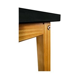 Mesinha Central Sala Madeira Mesa Decor Black Apoio - 4