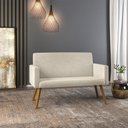 Ver imagem 1 de Sofá Namoradeira 2 Lugares - Balaqui Decor Cor:Bege