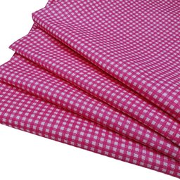 Kit 4 Guardanapos de Tecido Algodão Xadrez Rosa 39cmx39cm - 3