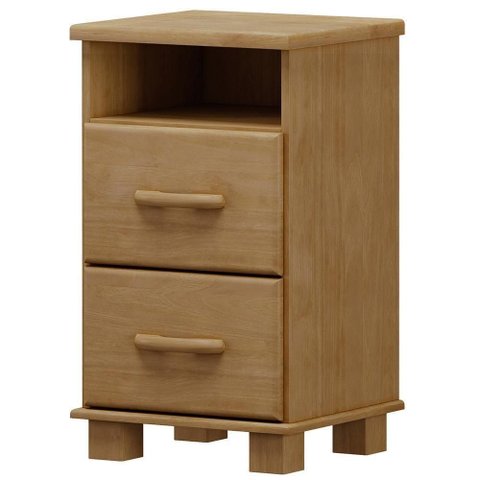 Mesa de Cabeceira 2 Gav Madeira Maciça 44 Cm 2249 Freijo Milani Store