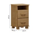 Ver imagem 3 de Mesa de Cabeceira 2 Gav Madeira Maciça 44 Cm 2249 Freijo Milani Store