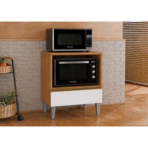Balcão Multifuncional 2 Portas Forno Micro Cozinha Alinne