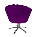 Ver imagem 1 de Poltrona Decorativa Pétala Base Giratória Metal Suede Roxo Mz Decor