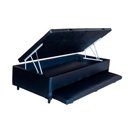 Ver imagem 1 de Cama Box Baú Auxiliar Solteiro Corino Espuma 8cm 45x78x188 Preto