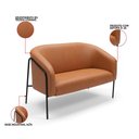 Ver imagem 3 de Sofá 2 Lugares Namoradeira Stella Base Industrial Alta Preta Sintético Pu D03 - D’Rossi