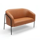 Ver imagem 2 de Sofá 2 Lugares Namoradeira Stella Base Industrial Alta Preta Sintético Pu D03 - D’Rossi