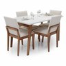 Conjunto Sala de Jantar Mesa de Jantar Nature com Vidro Branco 1,35m + 4 Cadeiras de Jantar Liana Ma - 1