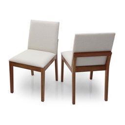 Conjunto Sala de Jantar Mesa de Jantar Nature com Vidro Branco 1,35m + 4 Cadeiras de Jantar Liana Ma - 2