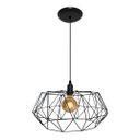 Ver imagem 1 de Lustre Luminária Pendente Aramado Modelo Estádio 40cm - Ideal para Mesa de Jantar - Preto